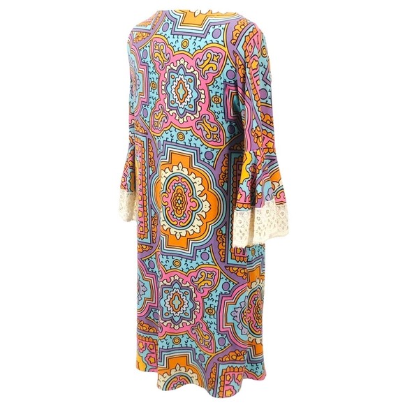 Judith March Lace Flare Sleeve V-Neck Boho Fit & Flare Mini Dress Sz Medium - Picture 6 of 11